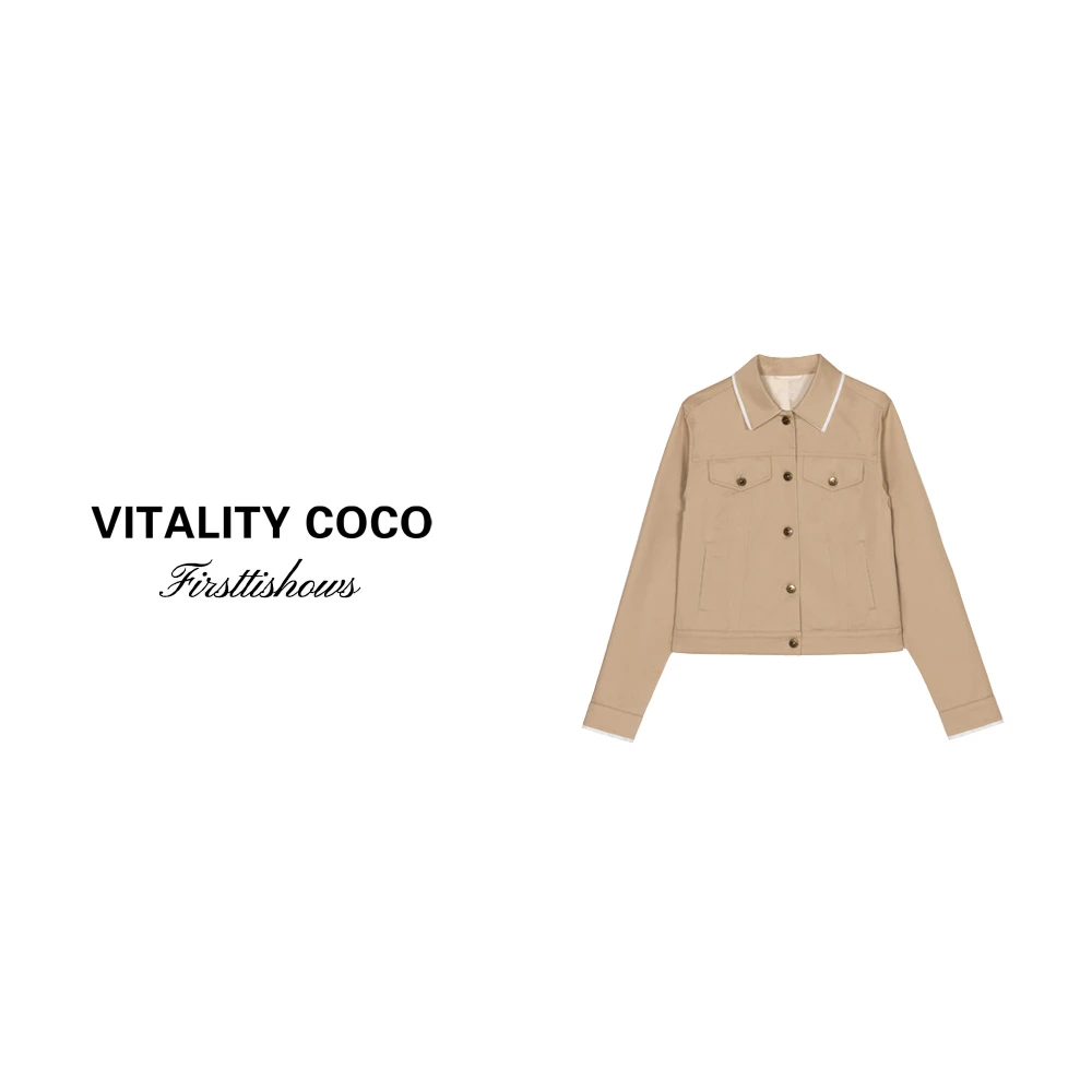 「VITALITY COCO」秋冬上新热卖百搭杏色休闲外套-1297