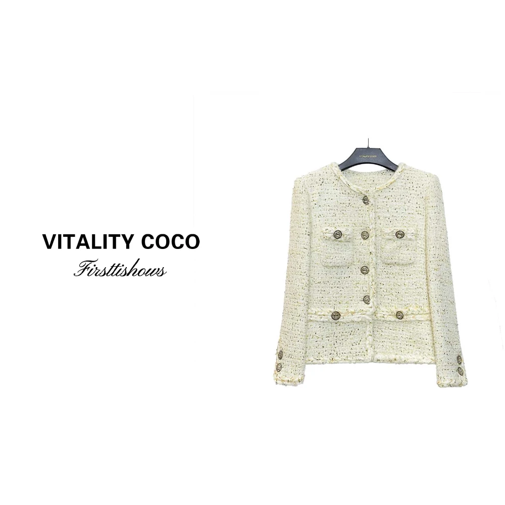 「VITALITY COCO」 "白金系列"  秋季法式宽松复古小香风外套225
