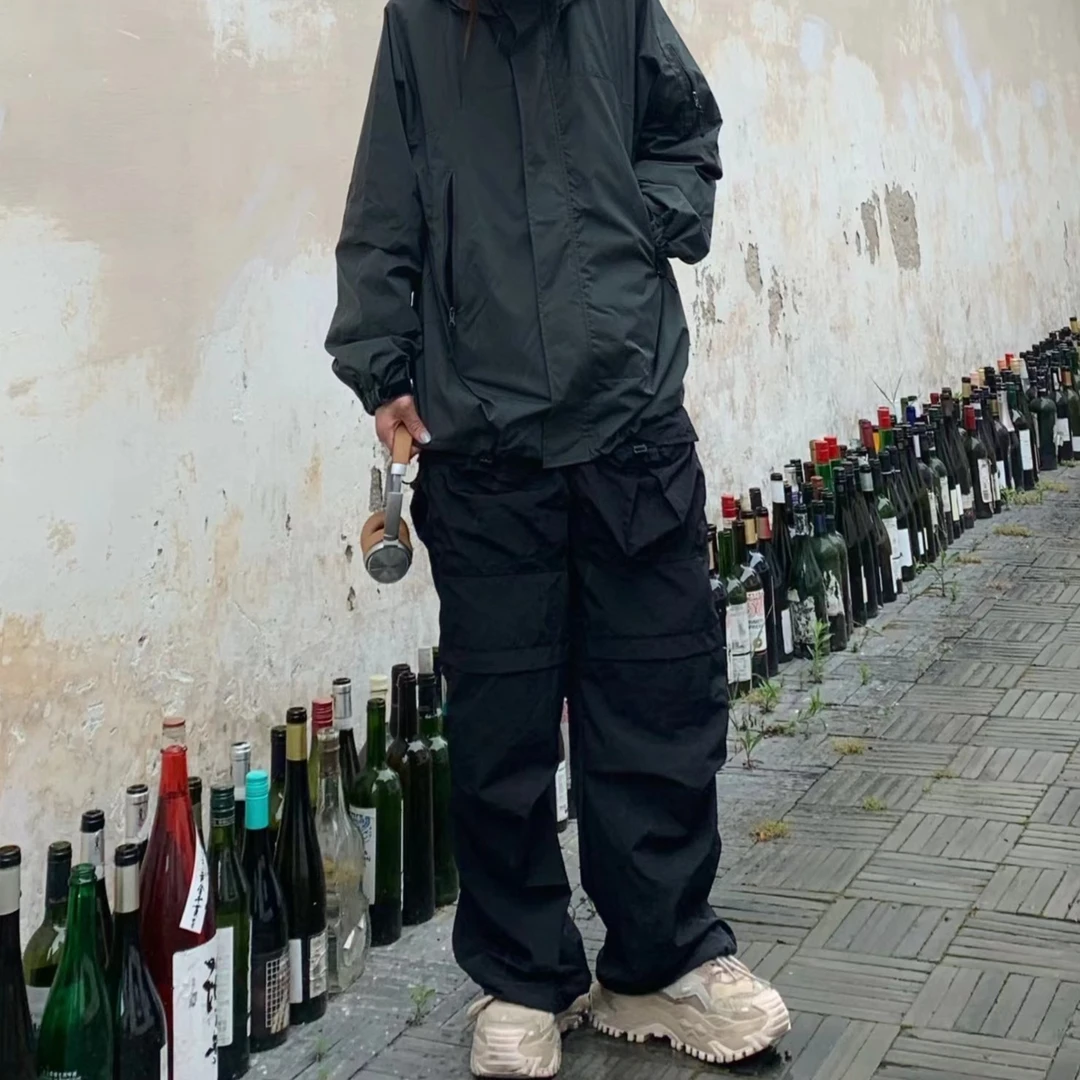 户外机能超大口袋工装散兵长裤直筒休闲宽松