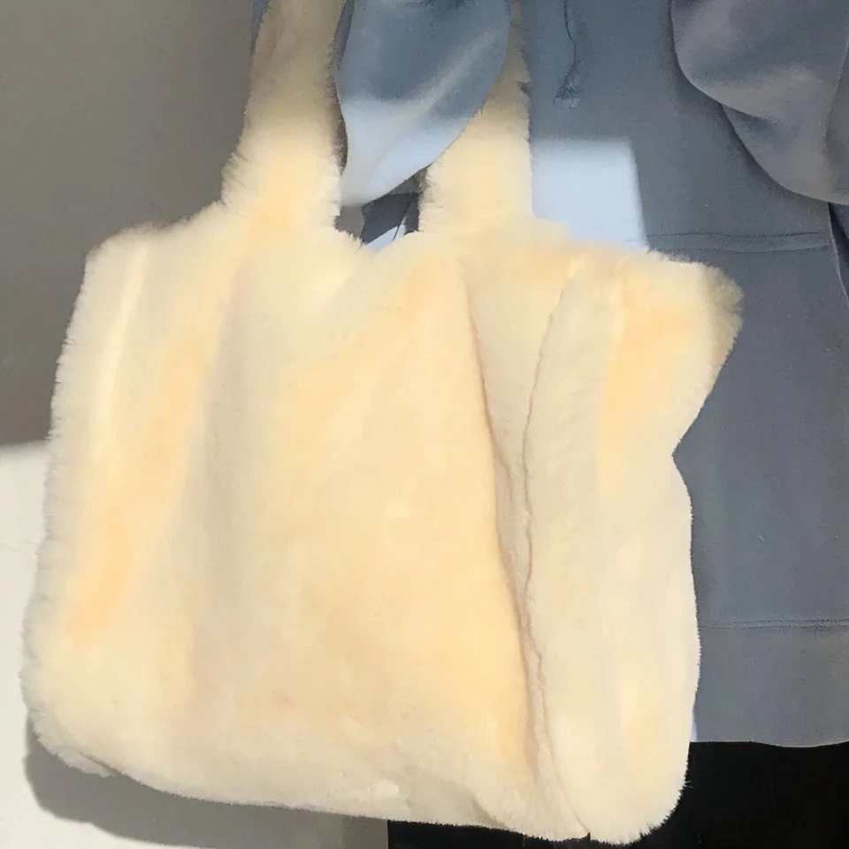 毛绒包包女ins毛毛包手提冬季托特包大容量购物袋秋冬新款时尚