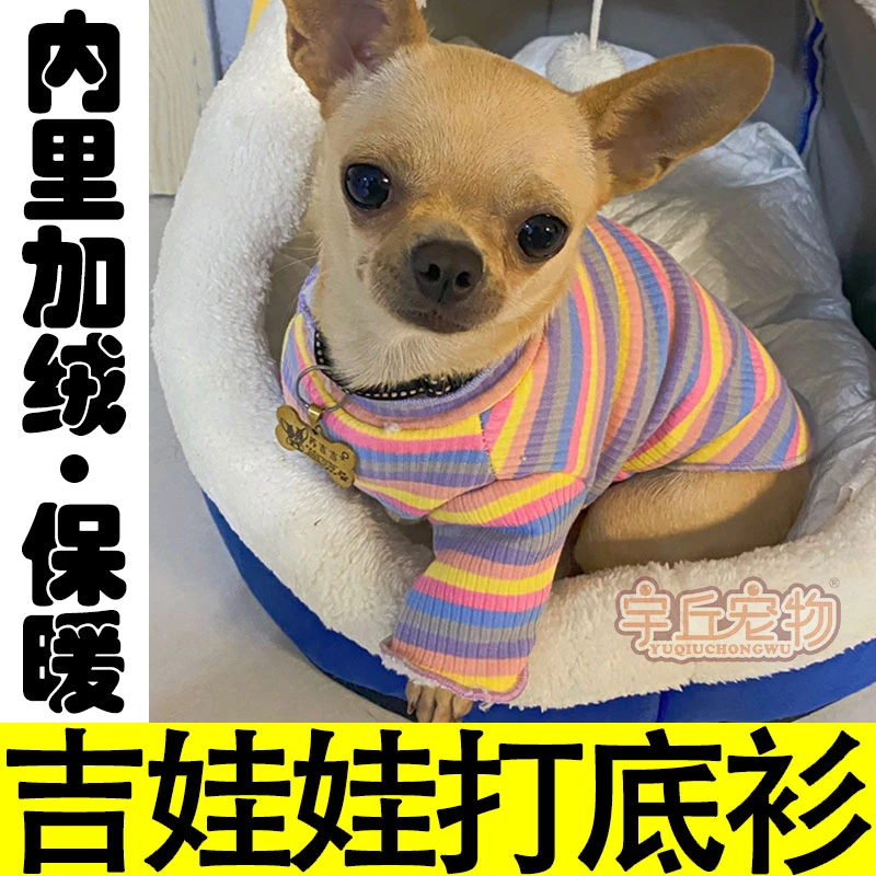 吉娃娃专用狗狗衣服打底衫小体幼犬秋季冬季冬天加绒保暖小型犬