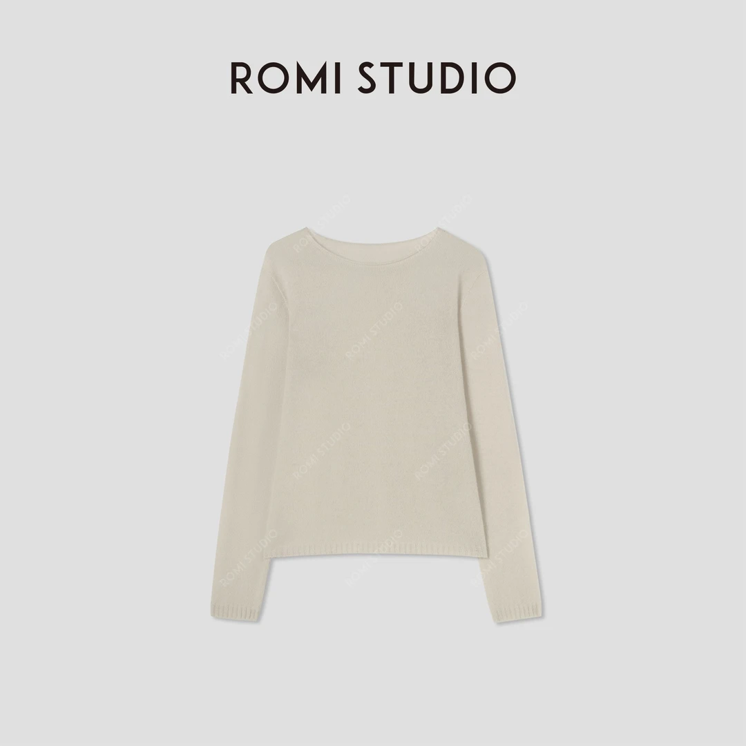ROMI STUDIO“感知秋意”100康赛妮山羊绒套头针织毛衫 RW24AS00469