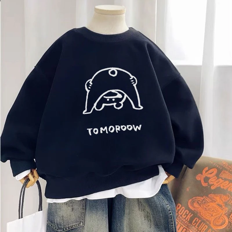 儿童春秋卫衣男童秋装上衣2024新款时髦韩版小男孩秋季卡通打底衫