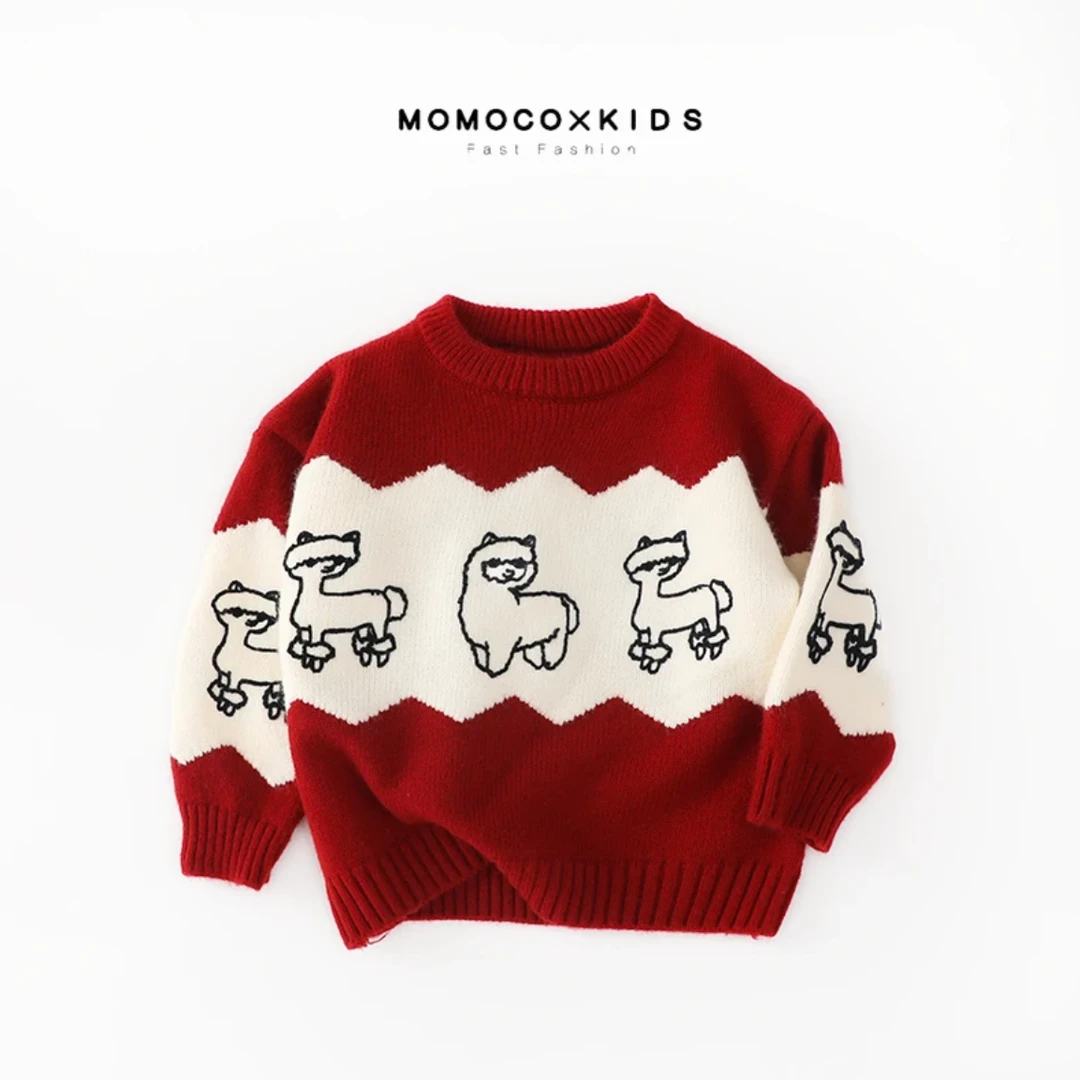 MOMOCO 【鸿云满满 】针织衫冬季新款儿童洋气圆领套头76480230200