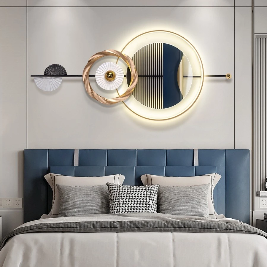 客厅装饰画沙发背景墙现代北欧金属壁画轻奢大气创意餐厅铁艺挂