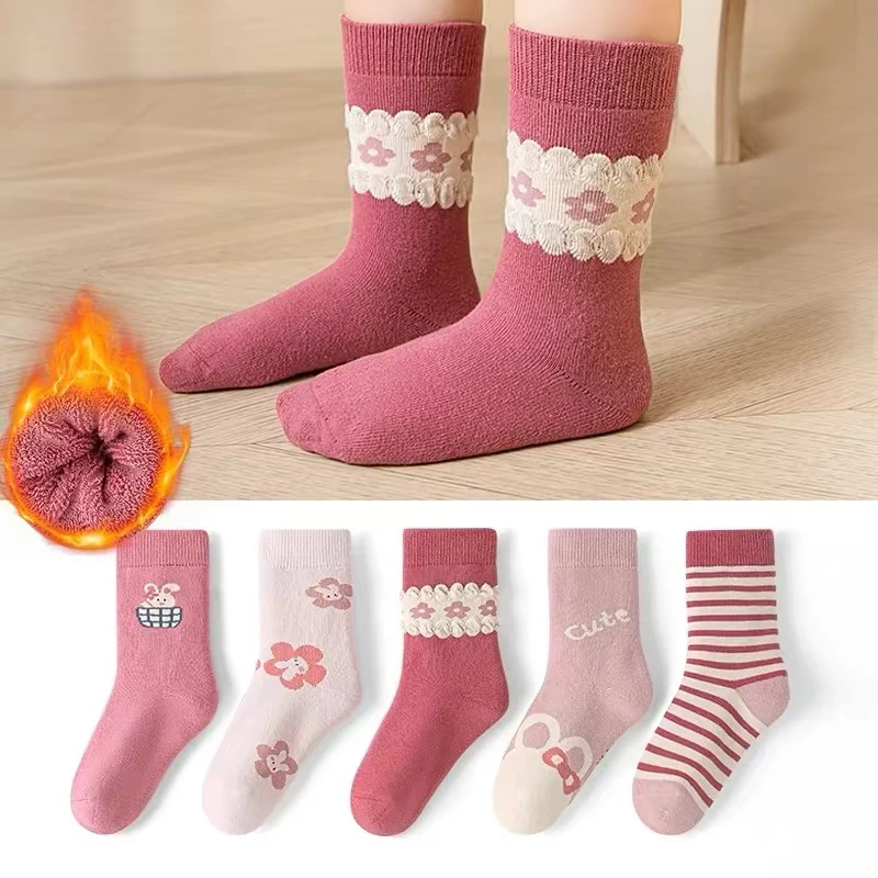 A类女童冬款加厚毛圈袜