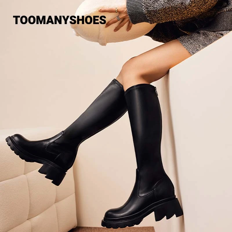 Toomanyshoes靴子24新赢麻了雅丹风厚底骑士靴过膝长筒靴女款