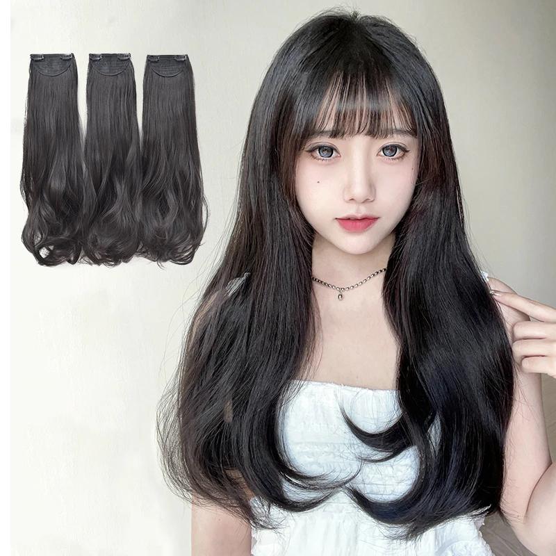 艾妃1275假发女中长卷发片三片式假发片增发量蓬松自然无痕接发片