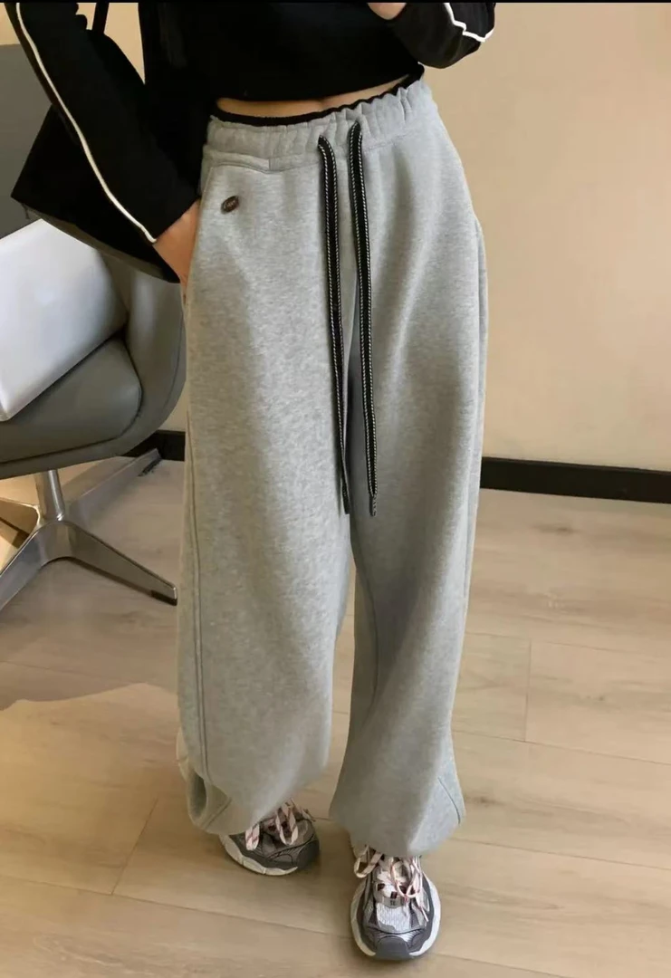 ［egg束脚裤］春款鸡蛋韩系撞色雪地束口裤卫裤女