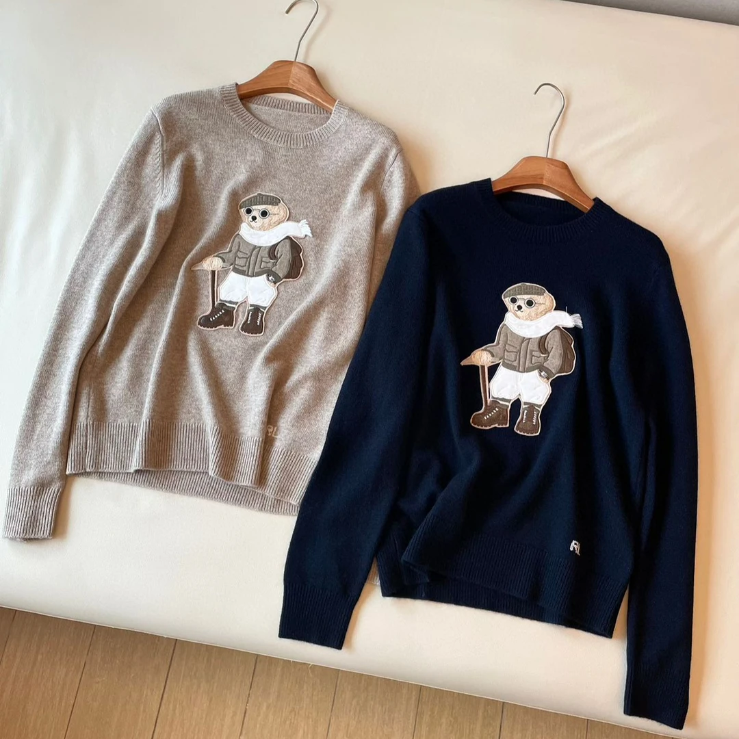 “15800版”拉夫紫标系列高尔夫熊羊绒羊毛针织衫-昂贵的毛纱