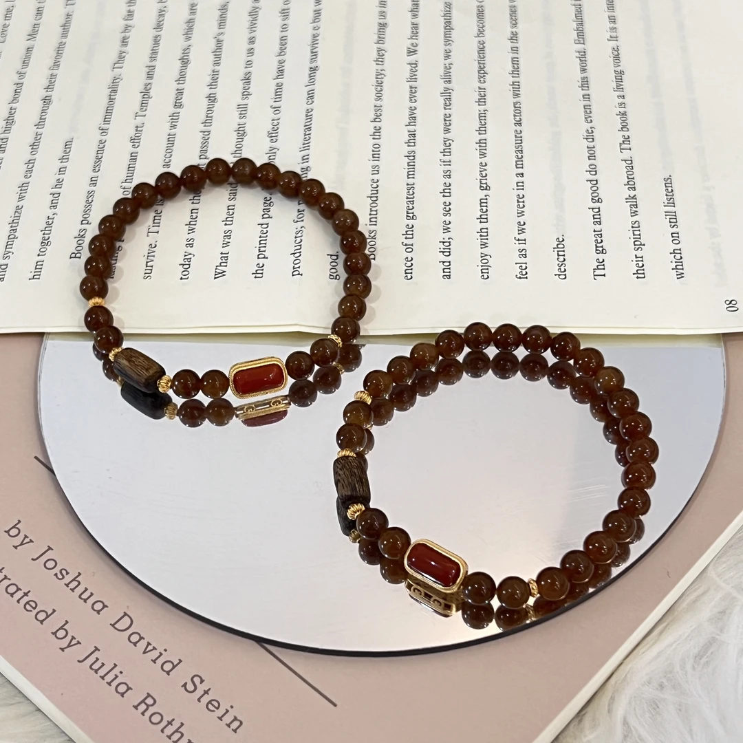 【如故】DM0818和田玉且末糖南红925银手链多样性发一