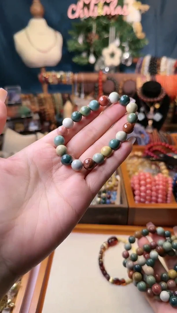 【闪购商品】石英质玉（阿拉善玉）手链未镶嵌w13，阿拉善 多样性发一