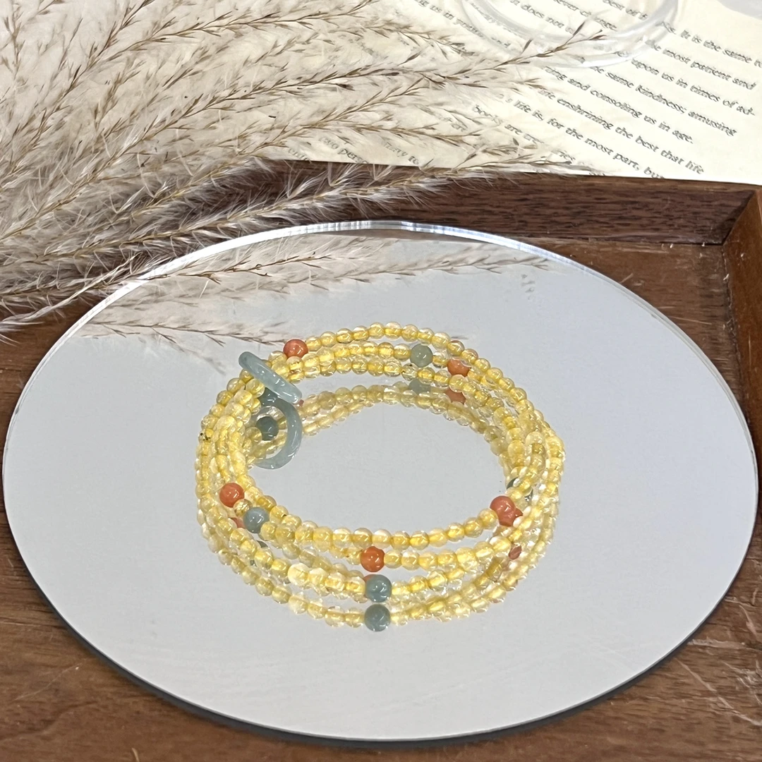 【清秋雨】DM1018金发晶南红蓝水翡翠手链手串多样性发一