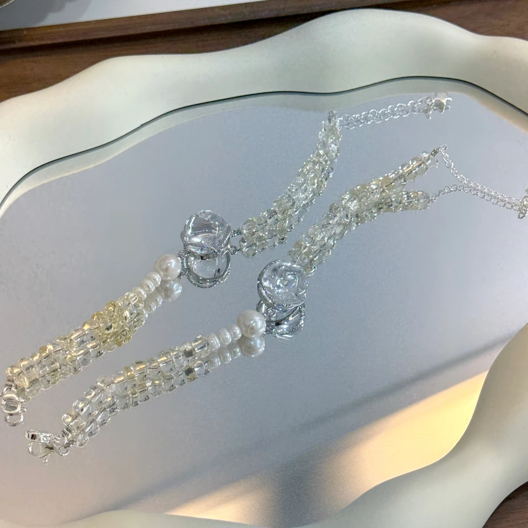 【浮光跃金】DM1452淡水珍珠水晶利姆利亚水晶手链多样性发一