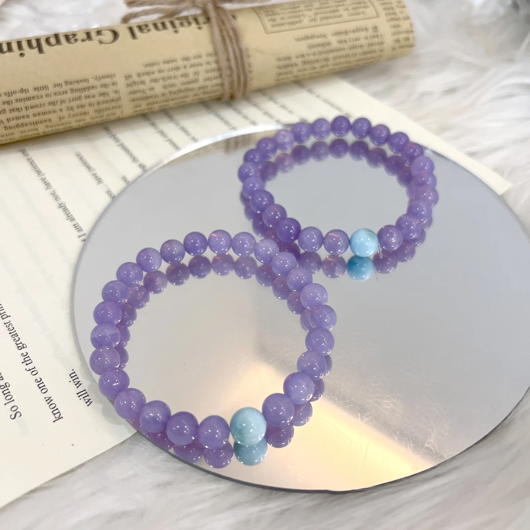 【仲夏夜之梦】DM0904紫玉晶海纹石手串手链多样性发一