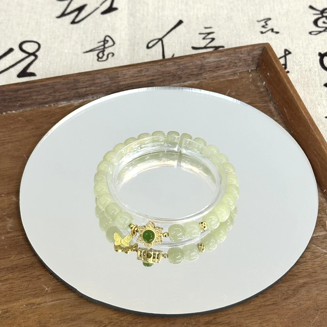 【城边柳】DM0742和田玉手链多样性发一有平头共生