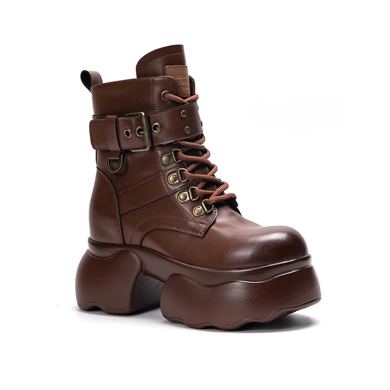 【9.5公分】 马丁靴女英伦风2024秋季新款单靴短靴内增高厚底靴子