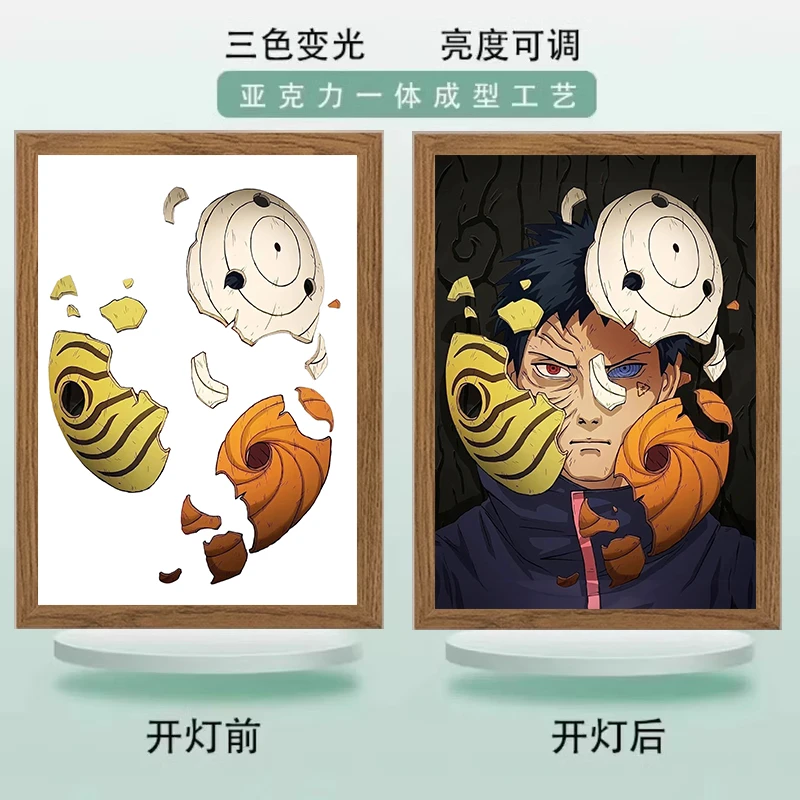 【火影大合集】创意灯光画卧室床头客厅办公桌发光装饰画摆台小夜灯