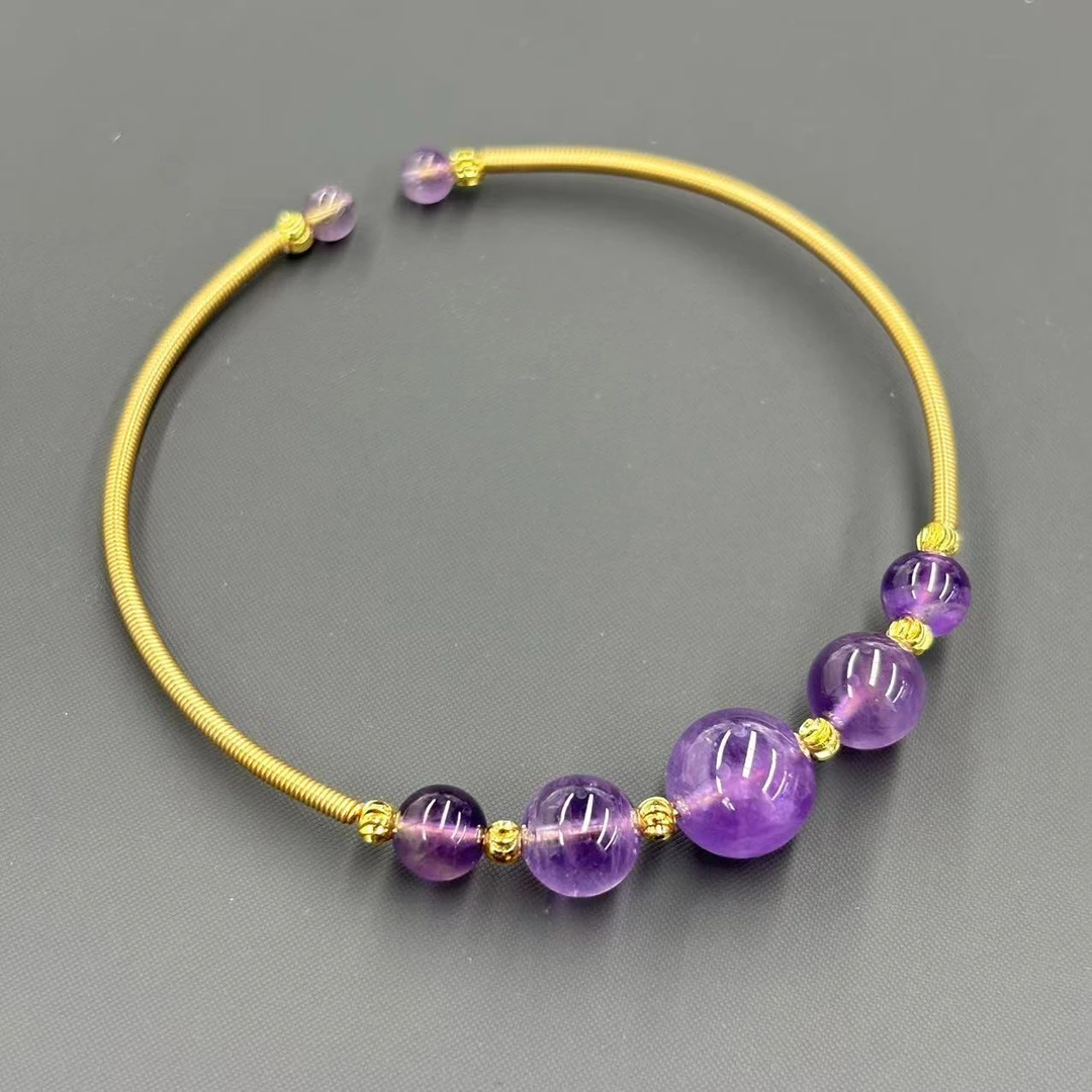 【符老板】c1367-轻奢气质款紫水晶圆珠手镯-赠礼盒