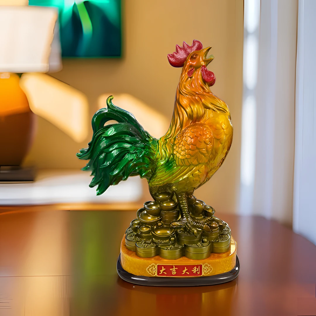 JJF彩铜金鸡报晓/大吉大利鸡摆件【长35高52厘米】