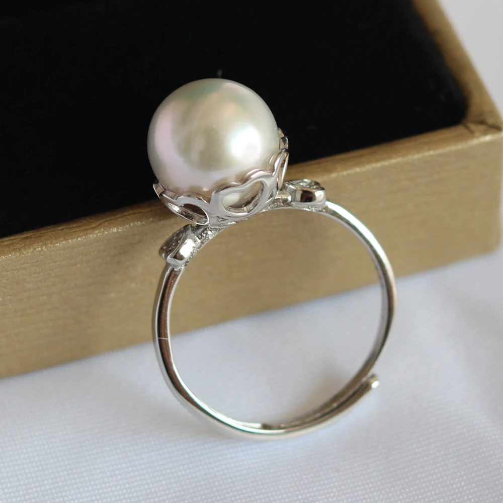 心心相印款开口珍珠戒指指环10mm左右