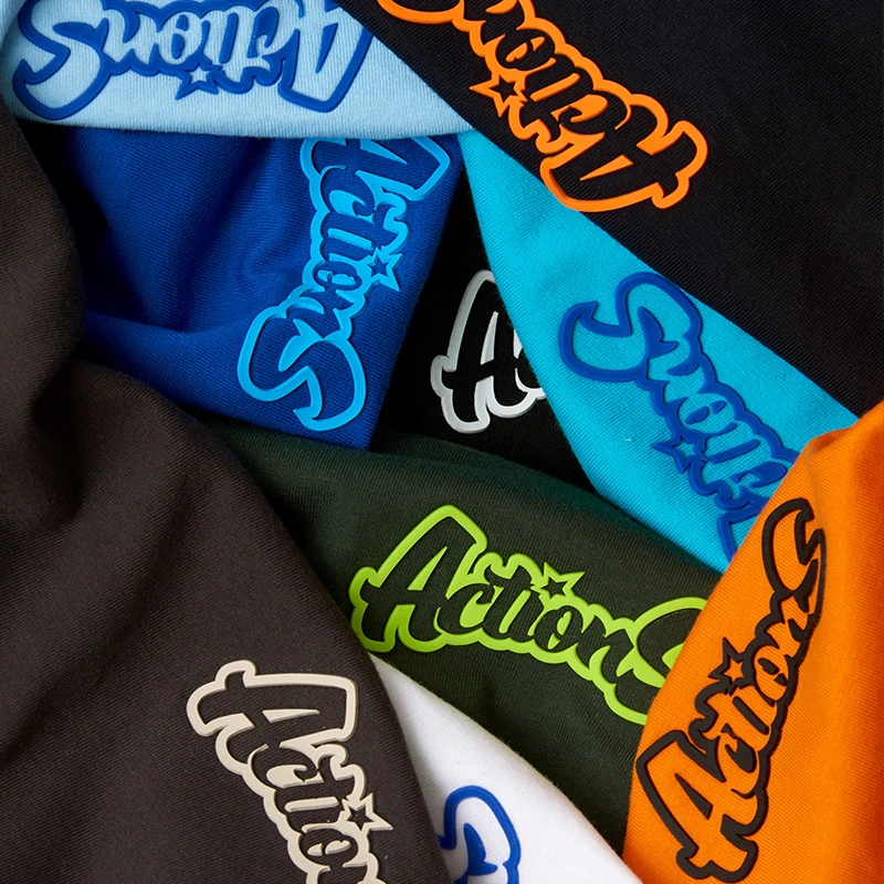 ACTIONS潮牌夏季新款美式宽松情侣上衣纯棉圆领短袖T恤男女打底衫