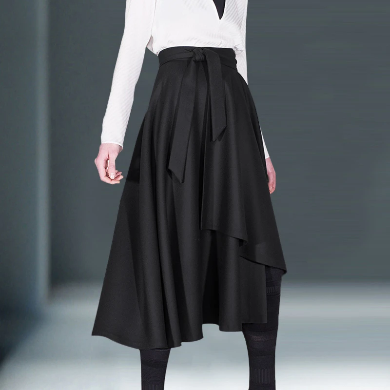 【巴黎街头】复古垂感高腰中长款垂感半身裙百搭黑色气质半身裙春夏