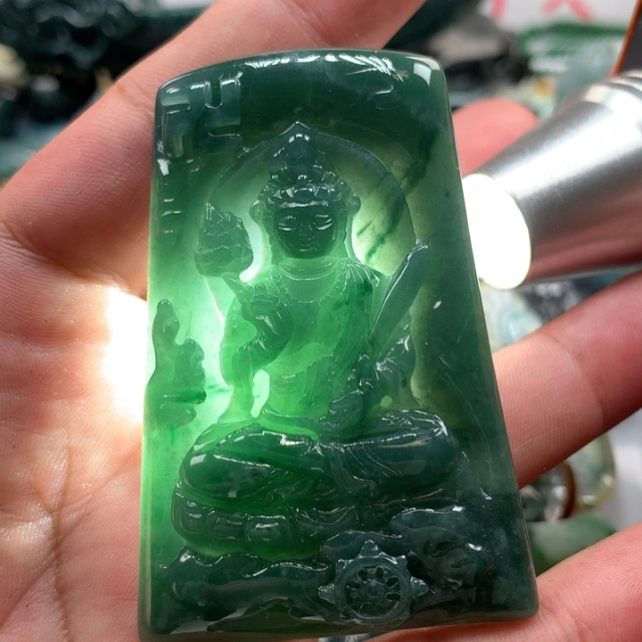 翡翠颈饰未镶嵌保真天然A货翡翠
