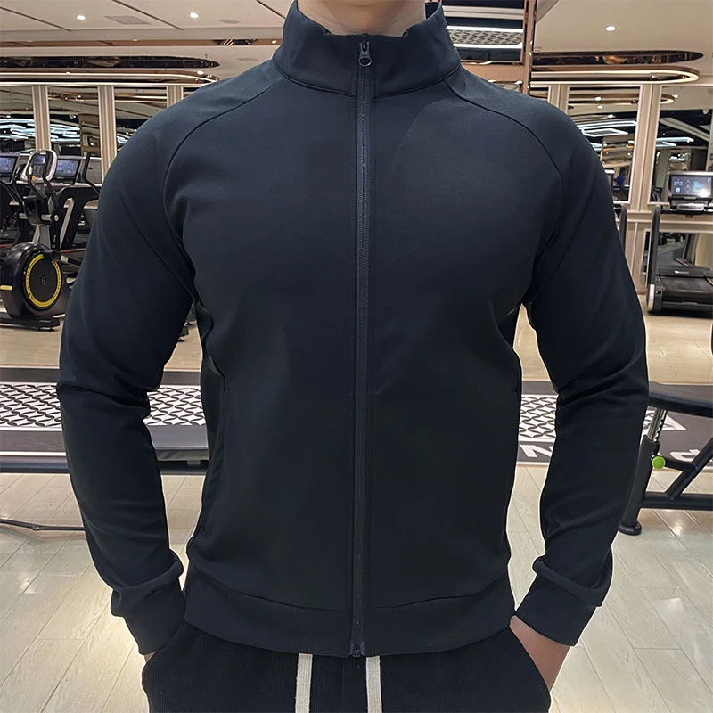 无帽运动外套男士跑步健身训练夹克修身休闲长袖春秋季户外晨跑服