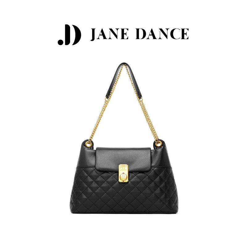 JANE DANCE大容量单肩托特包菱格链条斜挎女包 赠臻品礼盒D86634