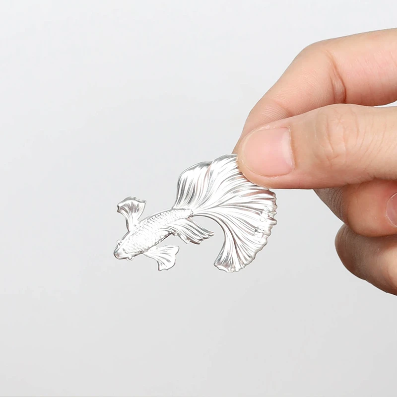 银歌工坊 小银鱼手工足银999泡茶神器煮水软化水质银鱼茶宠茶配