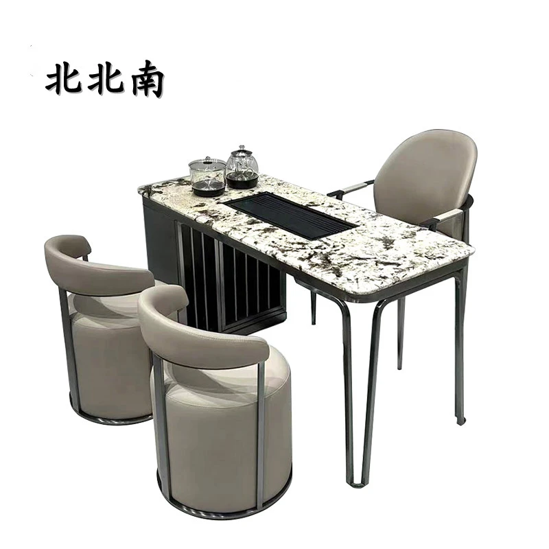 天山慕雪奢石茶桌椅组合轻奢现代简约奢石阳台茶桌高级感泡茶台