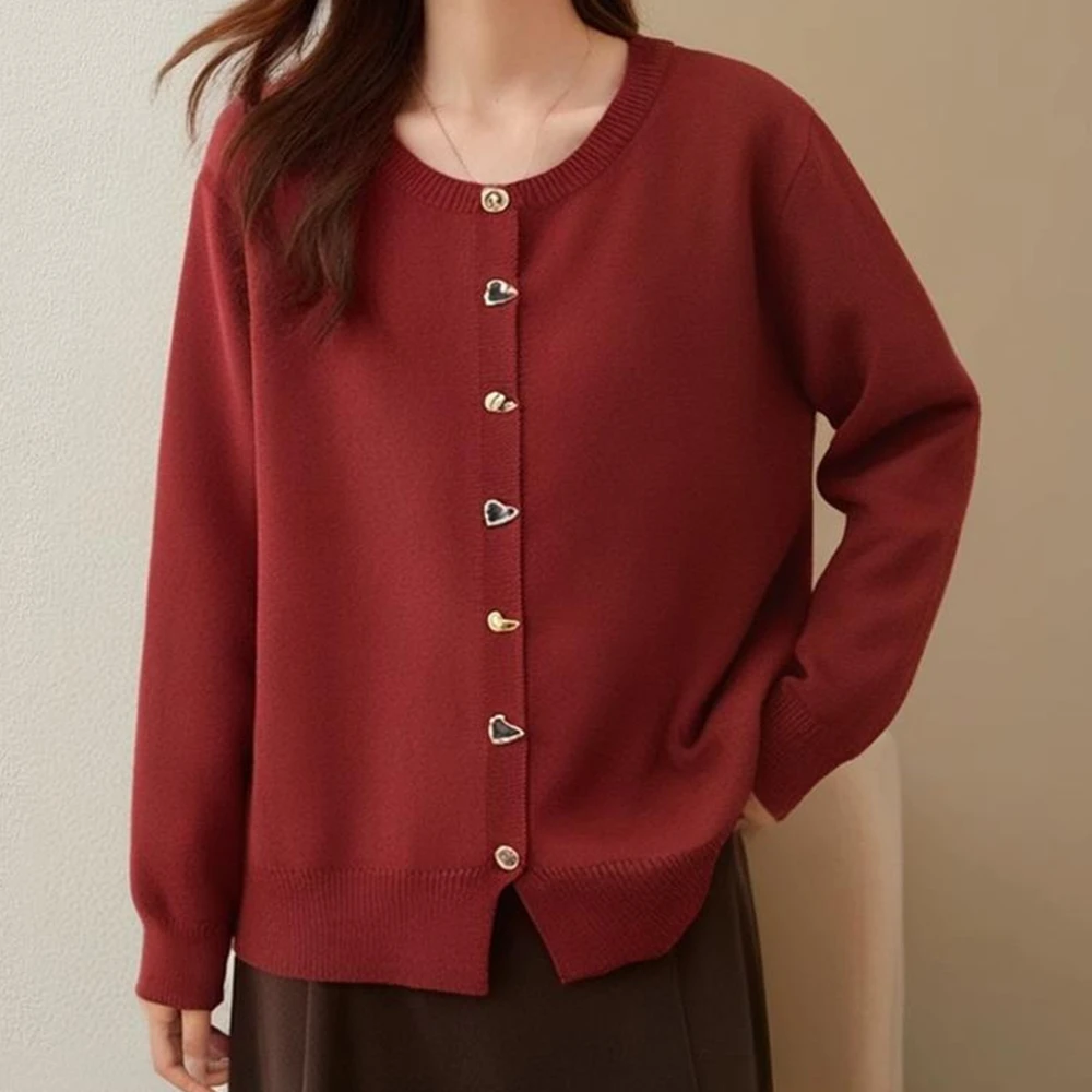 2024秋冬胖mm长袖针织开衫宽松外搭毛衣外套洋气小个子加大码女装