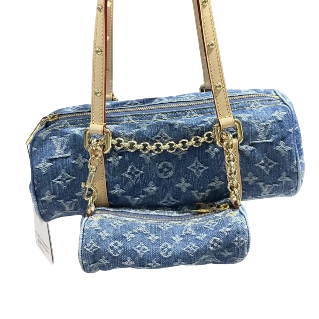 99新 LouisVuitton/路易威登 牛仔单宁巴比龙手提包腋下包大全套
