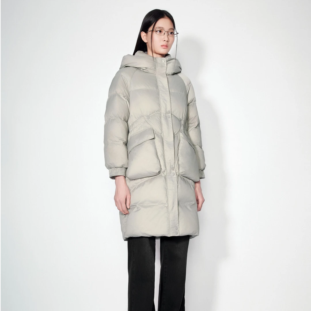 PSALTER诗篇保暖防风连帽中长款冬季加厚女士羽绒服AC64508010