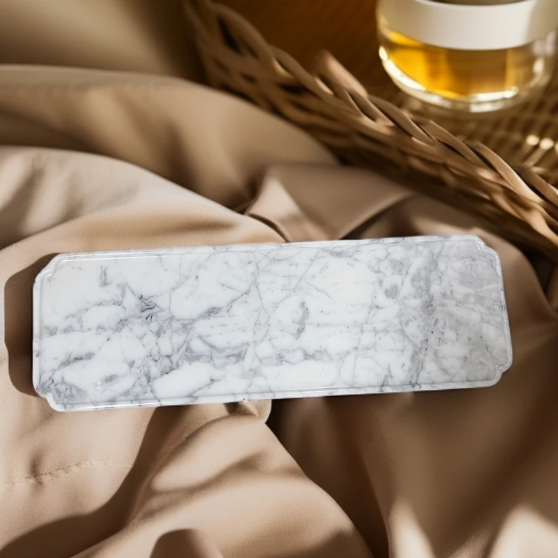 北欧轻奢天然创意大理石托盘摆件香薰化妆品收纳