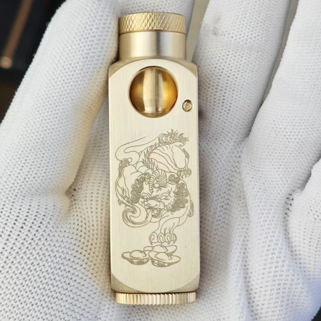 弗拉米多精雕/和平饭店发哥同款砂轮侧滑油机复古个性火机