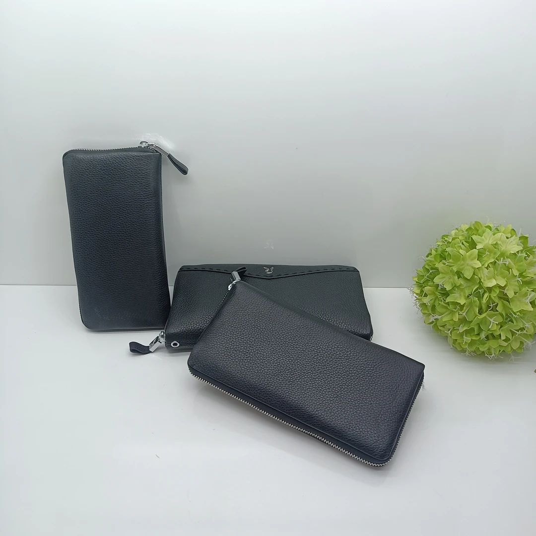 男手包男款时尚休闲百搭黑色真皮长款经典手拿包商务牛皮男士手包