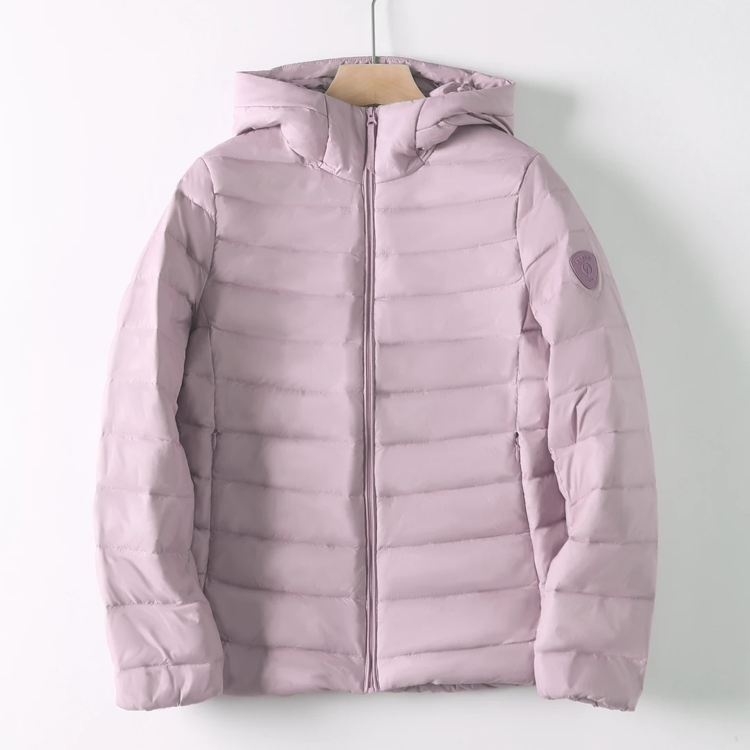 简约轻薄百搭女款连帽鸭绒羽绒服2127-1