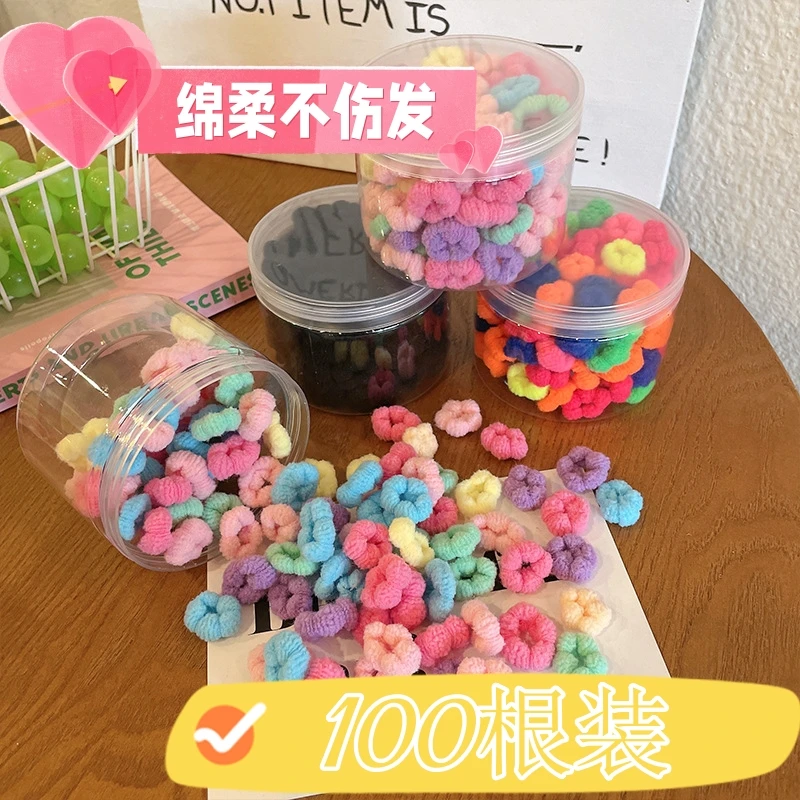 女童不伤发绳发圈皮筋高弹力彩色小皮筋拇指圈发圈头绳女孩可爱