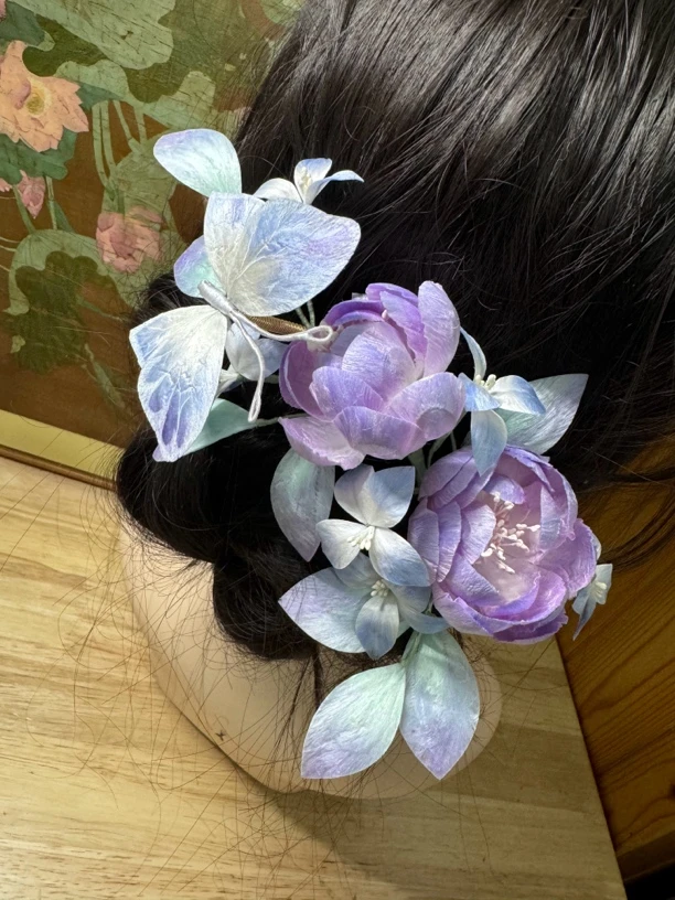 江南浔古风发饰汉服配饰 绒花默认软簪改主体找客服