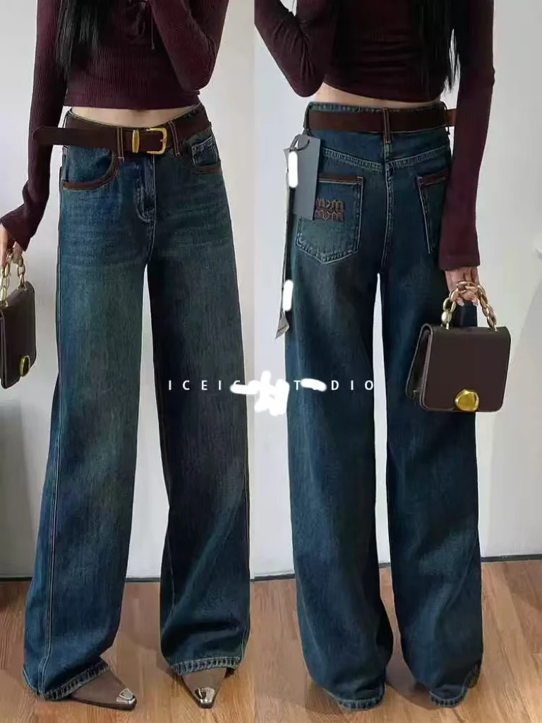 韵诗服饰-欧货洋气牛仔裤时尚小众高品质显瘦显高直筒裤 400075