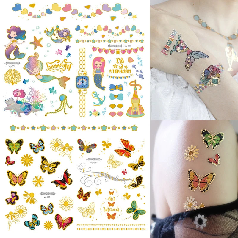 纹身贴儿童贴纸女孩贴画安全防水可洗男孩宝宝公主卡通手表转印纸