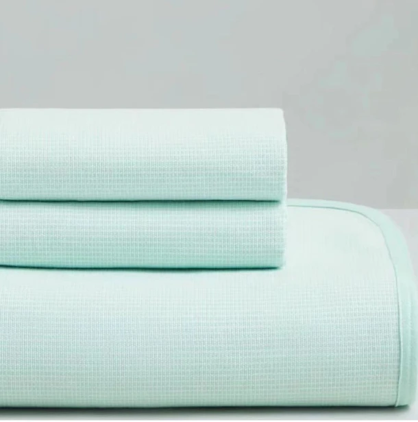 非遗技艺高端精梳纯棉老粗布凉席加厚全棉色织吸汗透气双面三件套