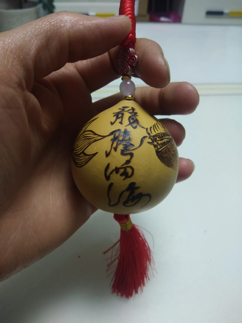 天然葫芦纯手工烙画挂件十二生肖龙腾四海