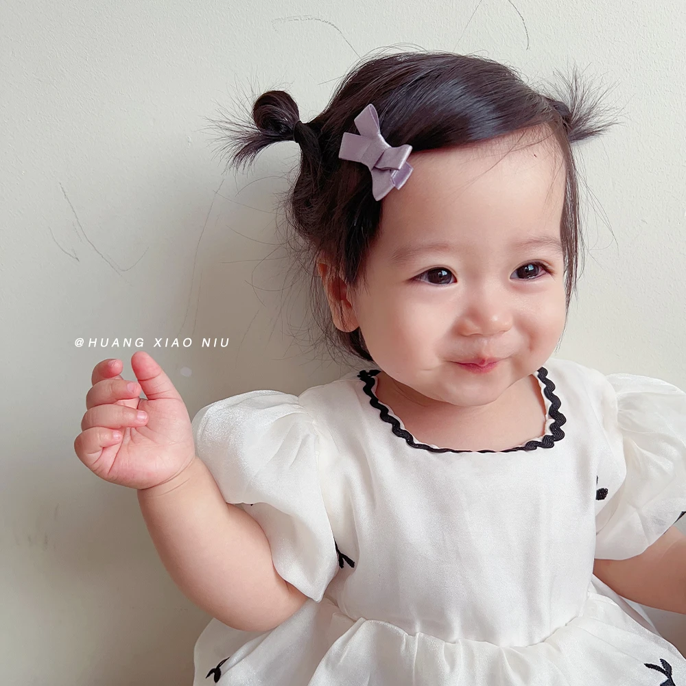 黄小妞洋气女宝宝手工蝴蝶结全包布发夹经典百搭婴儿刘海夹发卡