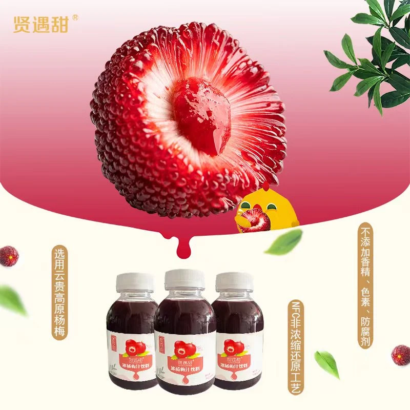 贤遇甜冰杨梅汁果汁NFC非浓缩工艺营养美味冷藏夏日畅饮