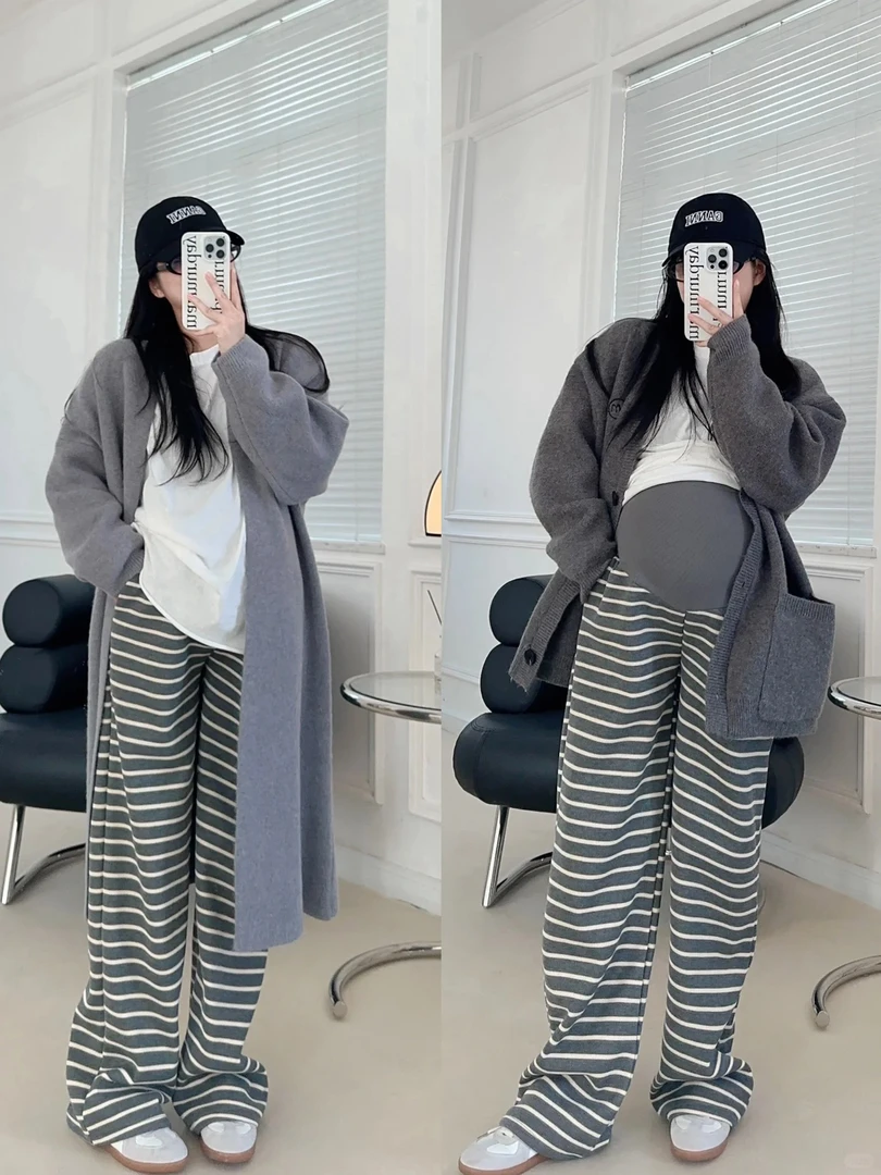 冬季孕妇裤加绒加厚阔腿裤秋冬怀孕裤子外穿卫裤高颜值孕早期裤子