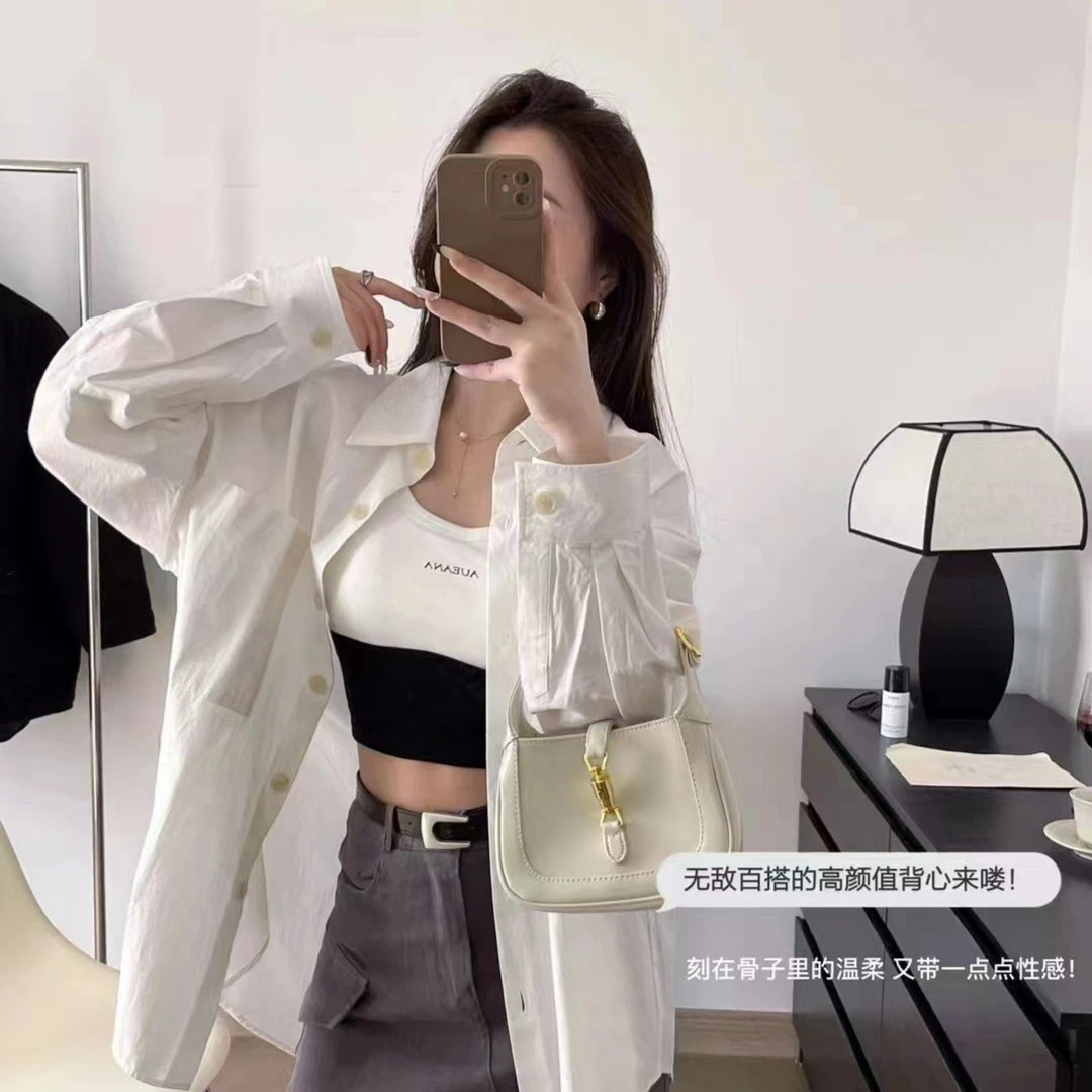 裹胸背心女字母撞色拼色无钢圈乳胶棉垫防走光背心吊带百搭2357