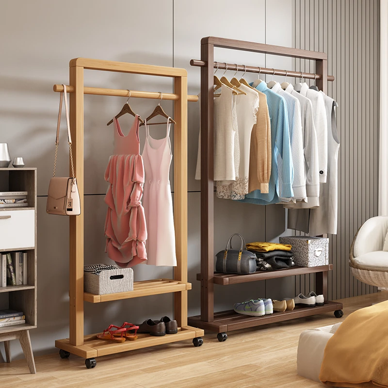 挂衣架落地阳台晾衣架家用卧室衣帽架立式非实木多功能衣服架子